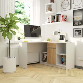 Sarok PC asztal Bahar  (fehér + szonoma tölgy). 1069959