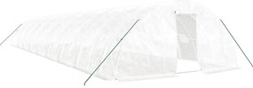 vidaXL fehér acélvázas melegház 90 m² 18 x 5 x 2,3 m