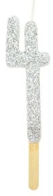 PME glitter gyertya, ezüst, 4