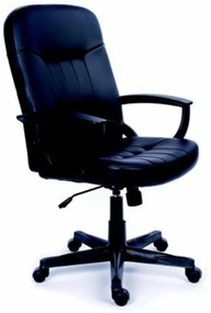 Főnöki szék, hintamechanikával, fekete bonded bőrborítás, fekete lábkereszt, MAYAH Boss (BBSZVV18)