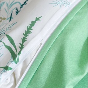 Mikroszálas flanel ágyneműhuzat VERDELLE fehér-zöld Ágyneműhuzat mérete: 70 x 90 cm | 140 x 200 cm