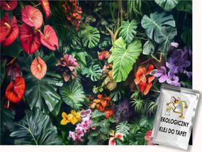 Fotótapéta Trópusi Flizelin Növényzet Levelek Pálma Virágok 250x175 ragasztó