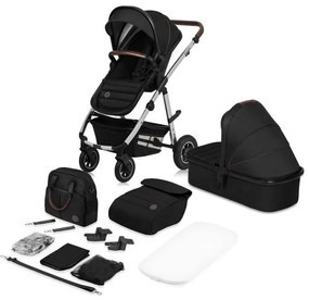 Lionelo - AMBER 2 az 1-ben kombinált babakocsi, fekete/ezüst