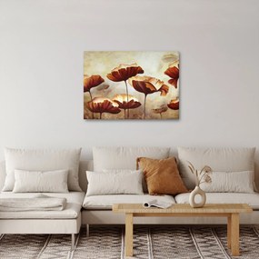 Piros virágok képe (70x50 cm)