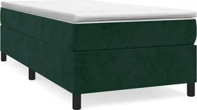 vidaXL sötétzöld bársony rugós ágy matraccal 80 x 200 cm