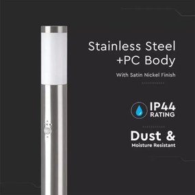 Kültéri lámpa érzékelővel 1xE27/60W/230V IP44 110cm matt króm