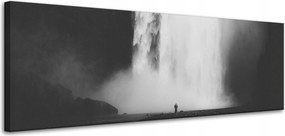 Vászonkép Fekete-fehér vízesés 120x40 cm