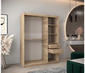 Ruhásszekrény 150 cm Toki 1 (szonoma tölgy + matt fekete). 1064913