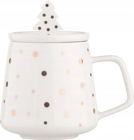Porcelán Bögre Fedővel 370 ML Karácsonyfa Altom Design