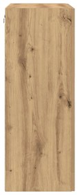 Falra Szerelhető Szekrény Üvegajtókkal Kézműves Tölgy 69,5x34x90 cm