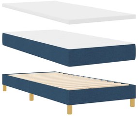 Kék Box Spring Ágy Matraccal 90x190 cm Szövet