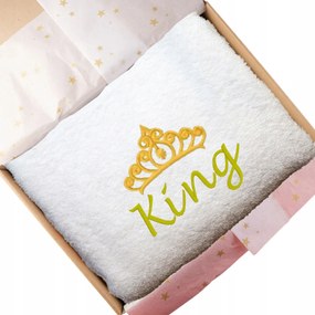 Fürdőlepedő 100x50 King hímzéssel – személyre szabott ajándék neki