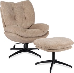 Forgó pihenőfotel lábtartóval bézs, FREMONT