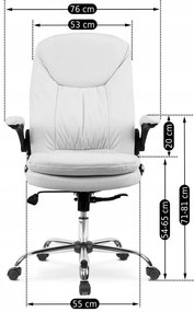 Irodai Forgószék Fehér Eco-bőr kárpittal. PARIS