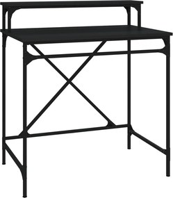 vidaXL fekete szerelt fa és vas íróasztal 80 x 50 x 90 cm