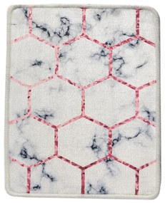 Fehér-szürke fürdőszobai kilépő 60x40 cm Honeycomb - Foutastic