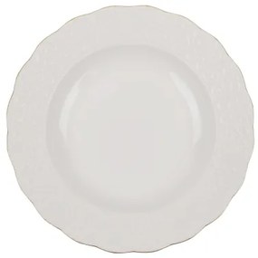 24 darabos porcelán étkészlet, fehér/arany