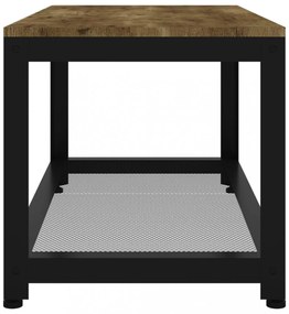 sötétbarna és fekete MDF és vas dohányzóasztal 90x45x45 cm