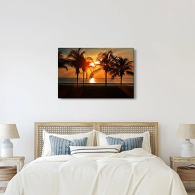 Pálmafa a naplementében képe (90x60 cm)