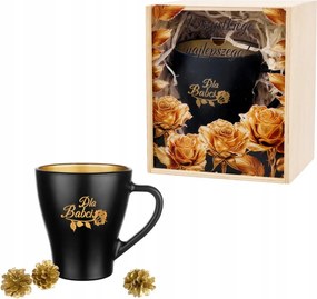 Ajándék Nagymama Napjára Nagymama Bögre Fekete Arany Fa Dobozban