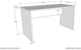 London fehér gyerek íróasztal - Vipack