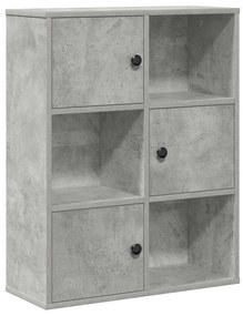 betonszürke szerelt fa könyvespolc 60x24x76,5 cm