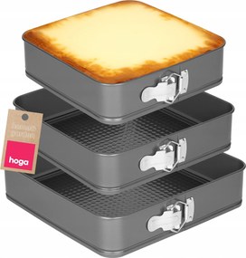Hoga 2024 Sütőforma szett szürke Négyzet 24/26/28cm 3db-os