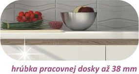 Alsószekrény három fiókkal D60, fehér magas fényű HG, LINE