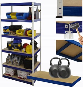 Tárolószekrény fém állvány Helios 213x100x30cm 6Px275kg 300EZER Komb