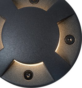 Modern fekete talajba süllyesztett spotlámpa GU10 50mm 4-fény effektus IP65 - Cellar