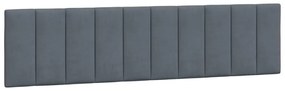 sötétszürke bársony ágykeret LED-világítással 200 x 200 cm