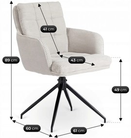 Forgó Étkező/Tárgyaló Fotel Szürke Színben. Akita