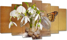 Vászonkép 140x80 Pillangó és hóvirág