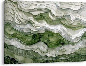 Kép - Zöld és fehér fodrok (70x50 cm)