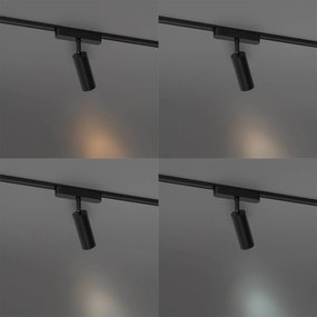 Modern fekete spotlámpa 1 fázisú sínrendszerhez 4,5W 3000K - Mágneses Samson