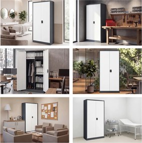 Zárható takarítószekrény antracit-fehér DAWID 900 x 1850 x 450 mm