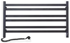 Fürdőszobai törölközőszárító radiátor termosztáttal AVANGARD 316W/230V 50,6 cm IP44 fekete, bal oldali