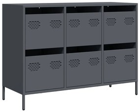 antracit hidegen hengerelt acél tálalószekrény 101,5x39x73,5 cm