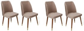Hugo Beige and Walnut étkezőszék szett, 4 db