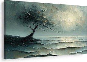 Kép - Olajfestmény egy fa az óceánnal (90x60 cm)