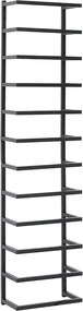 vidaXL fekete acél törölközőtartó 24 x 12 x 96 cm