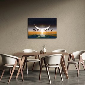 Kép - Hold a pálmafák felett (70x50 cm)