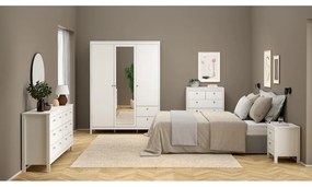 Fehér ruhásszekrény tükörrel 150x199x58 cm Madrid – Tvilum