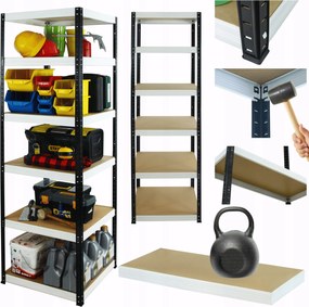 Tárolószekrény fém állvány Helios 213x30x30cm 6Px175kg 300EZER Komb