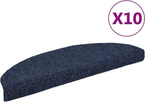 vidaXL 10 db öntapadós lépcsőszőnyeg 65 x 21 x 4 cm kék félkör alakú nagy