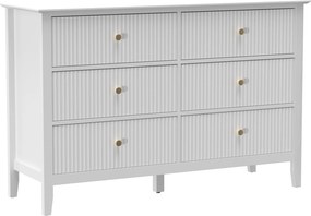 HOMCOM 6 fiókos komód, modern tárolószekrény nappaliba, hálószobába vagy előszobába, 100 x 40 x 78 cm, fehér | Aosom