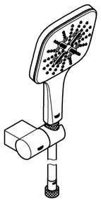 GROHE 26588000 - RAINSHOWER SMARTACTIVE 130 CUBE kézi zuhanyszett, fényes króm