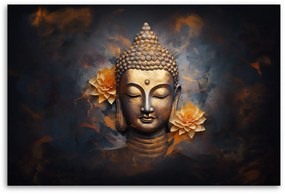 Gario Vászonkép Arany Buddha és virágok Méret: 100 x 70 cm