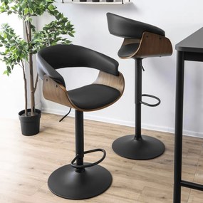 Elegáns Bárszék Fekete Eco-bőr Kárpittal. NEVADA