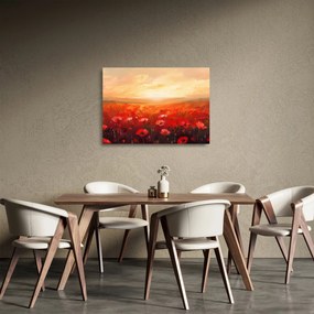 Üveg kép - Mező pipacsok (70x50 cm)